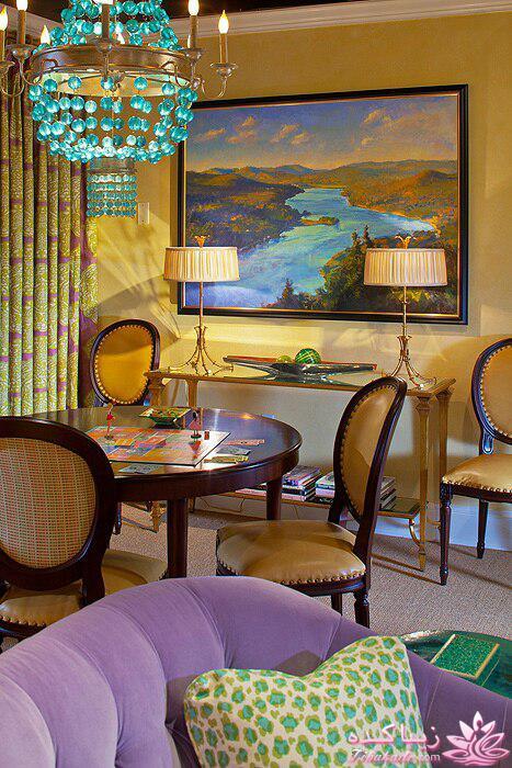 دکوراسیون رنگ زرد و بنفش 